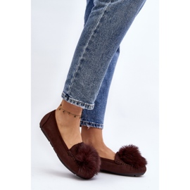 Damen Mokassins mit Fell Braun Novas 2