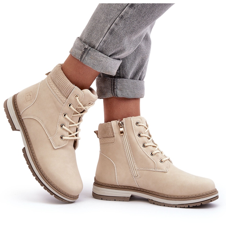 News Isolierte Lederstiefel für Damen Beige Bimena 4