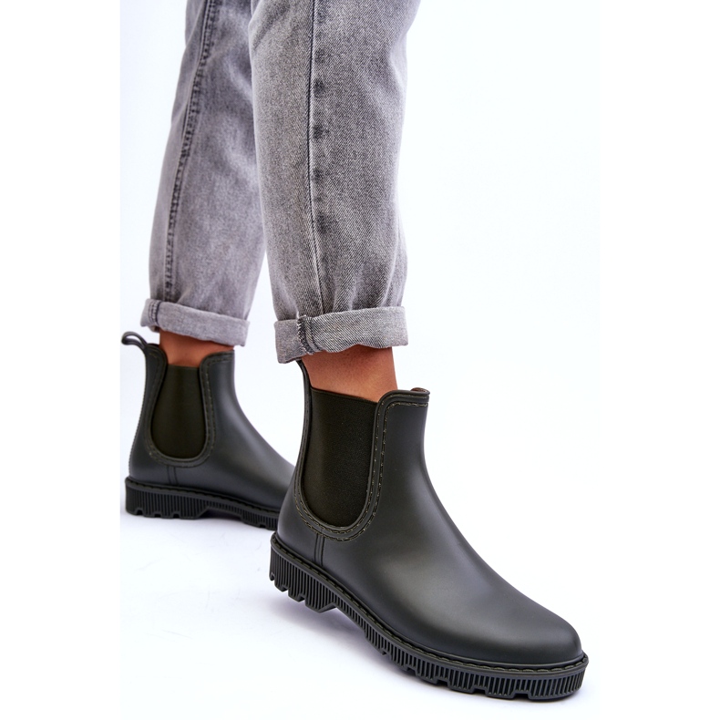 Damen Slip -Green Matte Galoshes grün 2