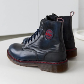 Marineblaue Naturlederschuhe Lee Cooper LCJP-20-01-014 1