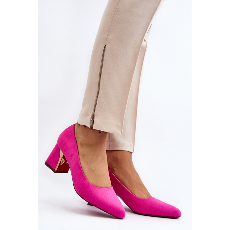 Fuchsiafarbene Stelloria-Pumps mit hohem Absatz rosa 2