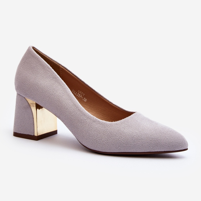 Graue Stelloria-Pumps mit hohem Absatz 1