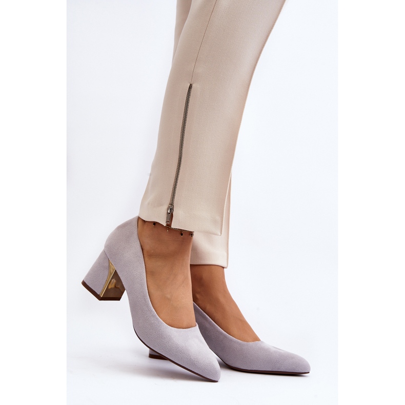 Graue Stelloria-Pumps mit hohem Absatz 2