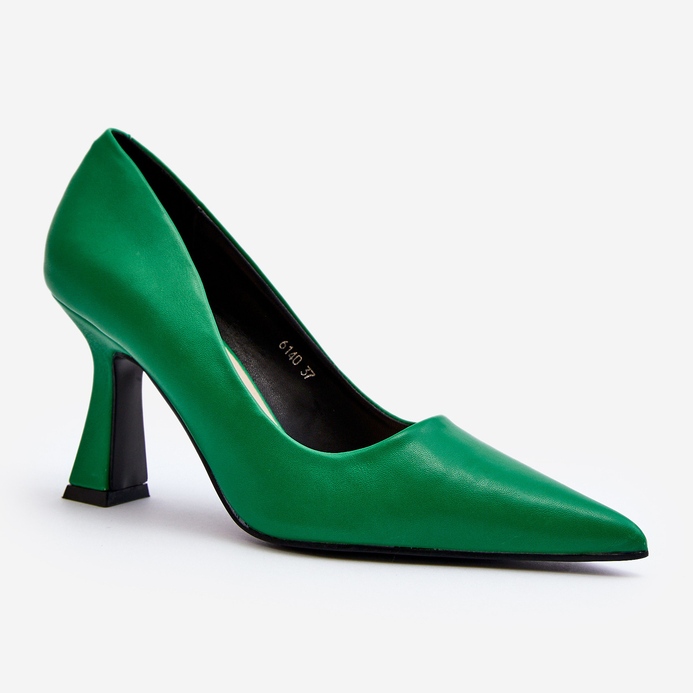 Klassische grüne High Heels mit spitzer Zehenpartie von Delimena 1