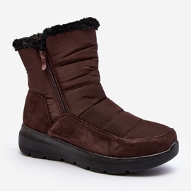 Damen-Schneestiefel mit Fell Braun Primose 1