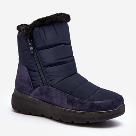 Damen-Schneestiefel mit Fell, Marineblau Primose 1