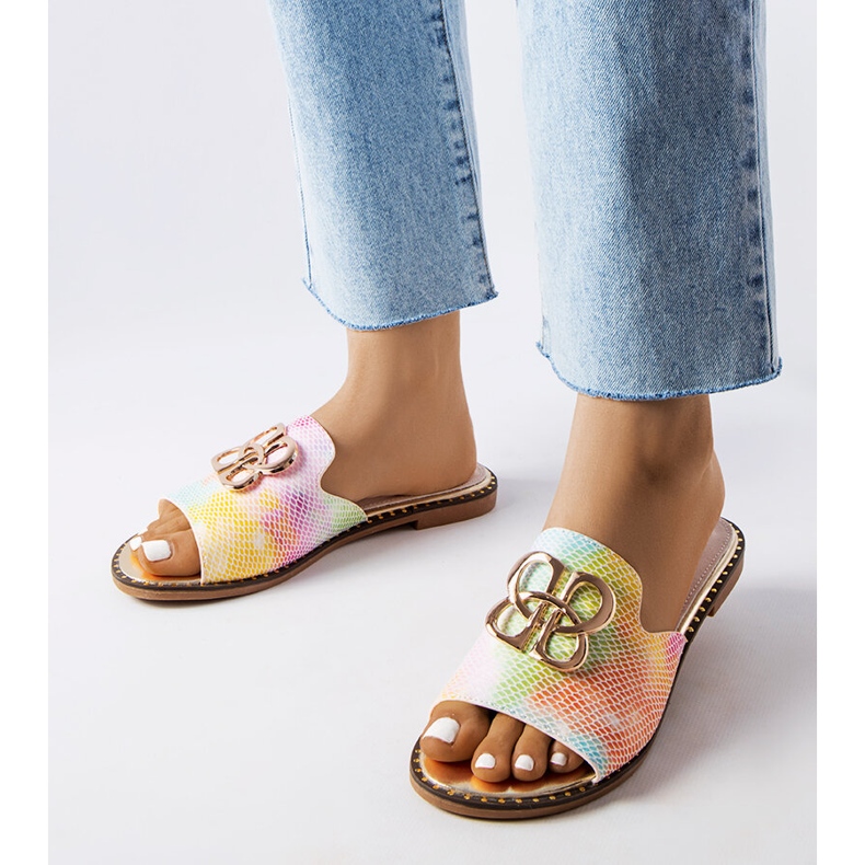 Goodin Lea-Slides mit Regenbogenschnalle mehrfarbig 1