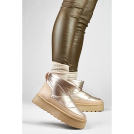 Winter-Schneestiefel für Damen mit Plateau beige 2