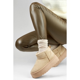 Beige Damen-Schneestiefel mit Plateau 1