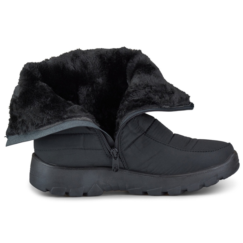 Damen-Schneestiefel, bequeme Winterschuhe mit Reißverschluss schwarz 2