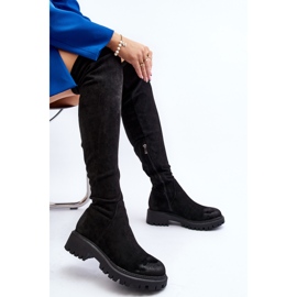 Flache Overknee-Stiefel für Damen La.Fi 270068B-SU Schwarz 7