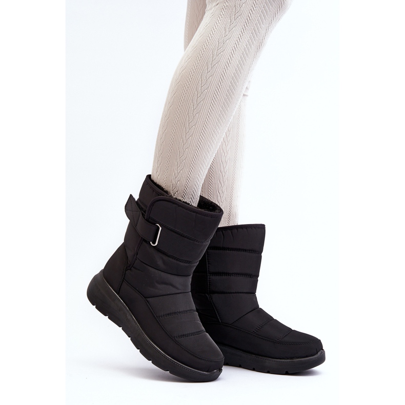 Isolierte Schneestiefel mit Klettverschluss für Damen in Schwarz von Jawora 2