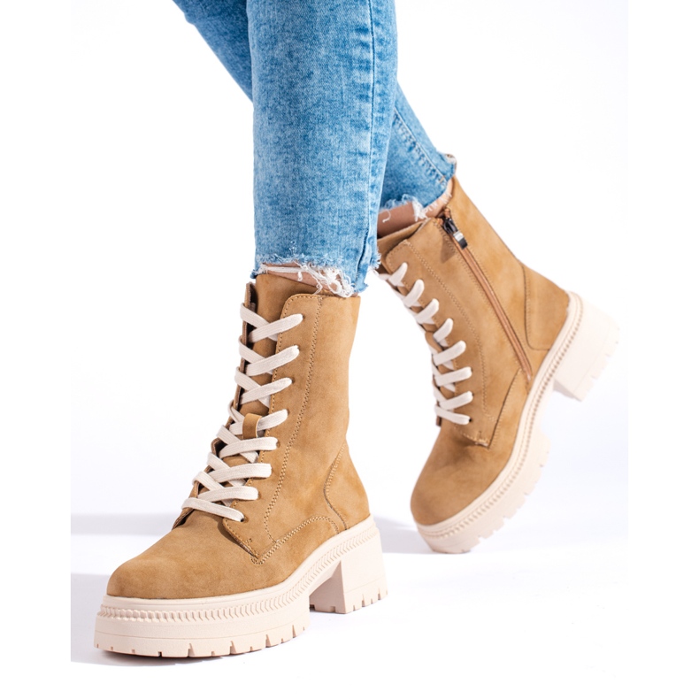 W. Potocki Kamelfarbene Schnürstiefeletten von Potocki braun 1