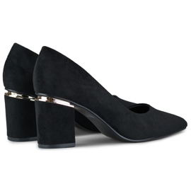 Schwarze Damen-Pumps aus Wildleder mit hohem Absatz 2