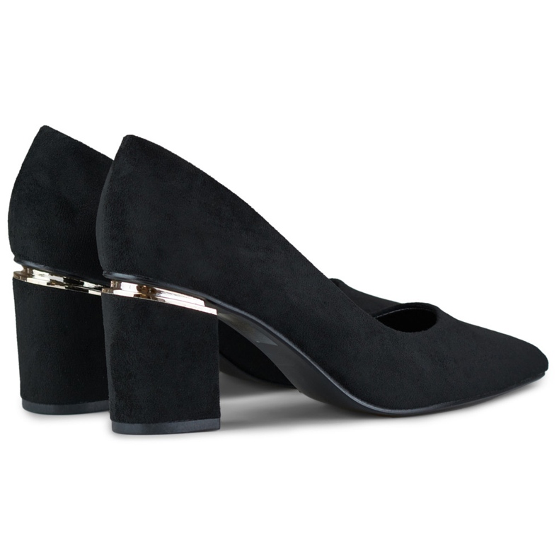 Schwarze Damen-Pumps aus Wildleder mit hohem Absatz 2