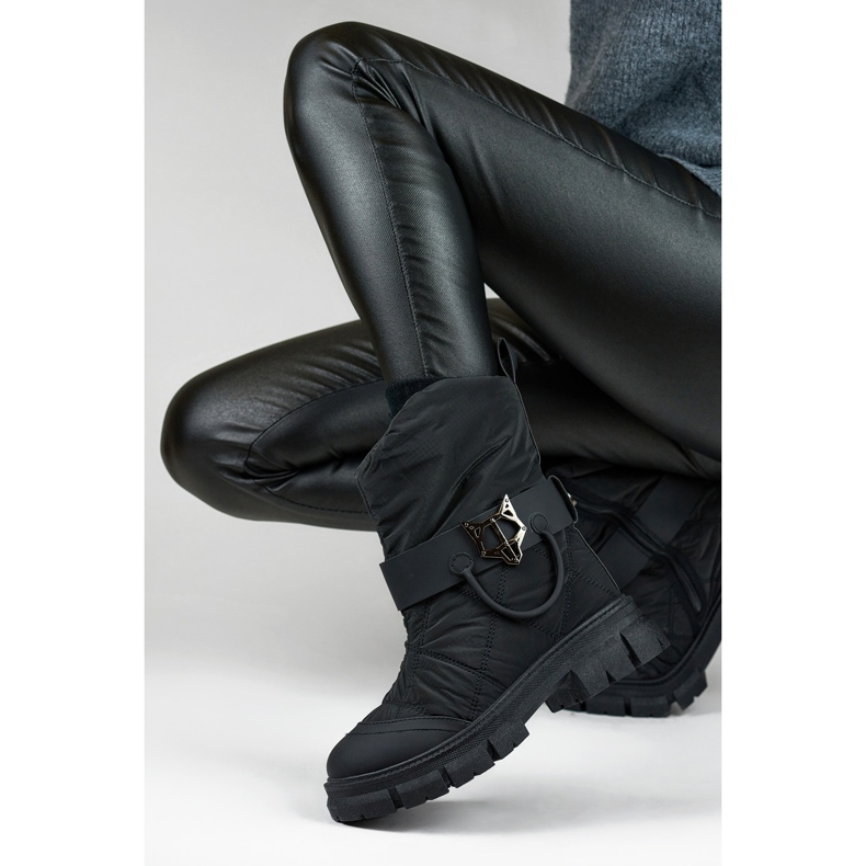 Hohe Damen-Winterstiefel, isolierte Schneestiefel, schwarz 1