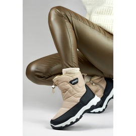 Jugend-Schneestiefel mit Kordelzug, hohe Winterstiefel beige 1