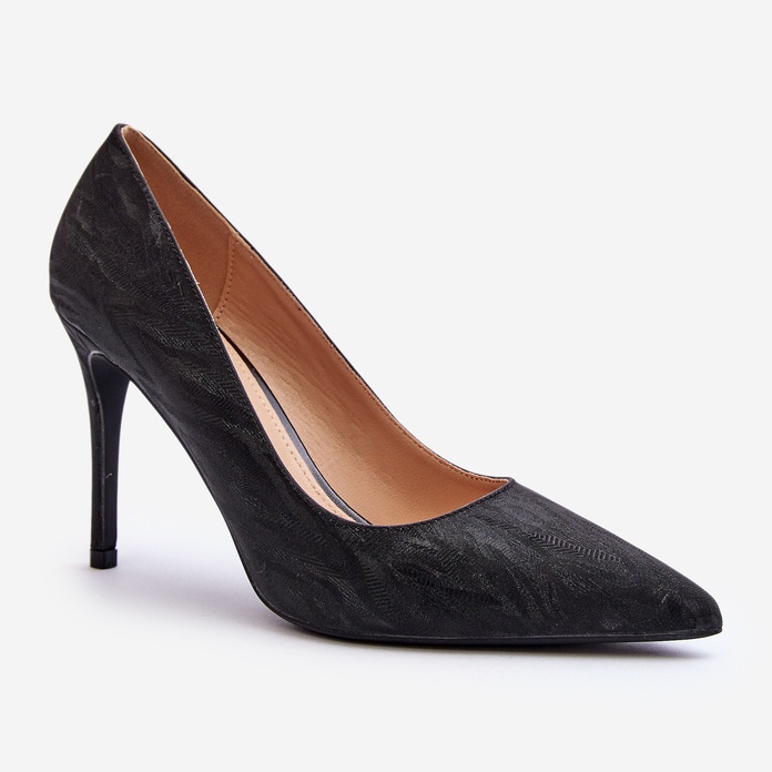 Schwarze Klonisa High Heels mit Glitzer verziert 1