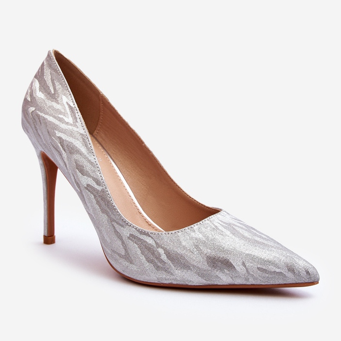 Klonisa High Heels mit silbernem Glitzerdekor 1