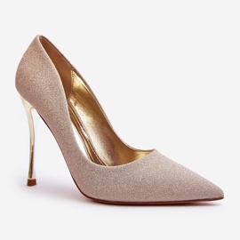 Tiberons goldene glitzernde High Heels 1