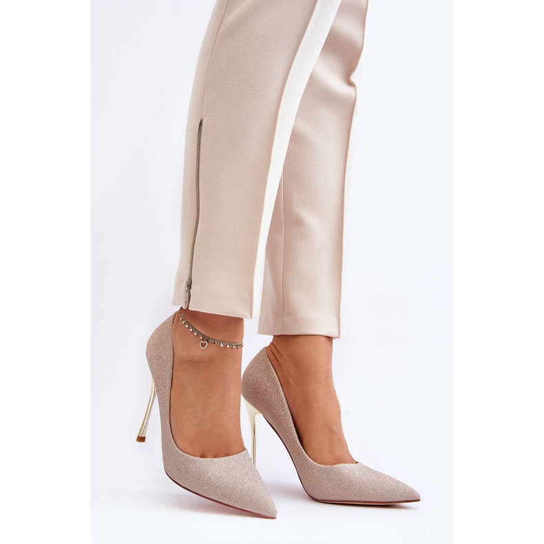 Tiberons goldene glitzernde High Heels 2