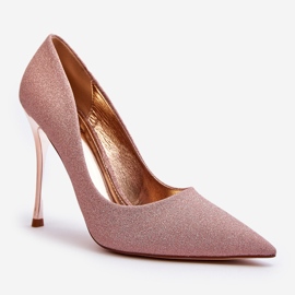 Tiberons glitzernde Champagner-Stilettos rosa 1