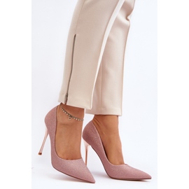 Tiberons glitzernde Champagner-Stilettos rosa 2