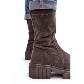 Arbeiter-Slip-On-Stiefel mit flachem Absatz, Grau Divella 3