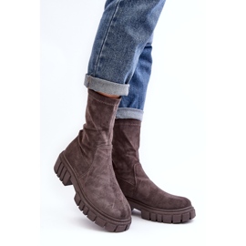 Arbeiter-Slip-On-Stiefel mit flachem Absatz, Grau Divella 1