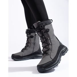 Damen Schnür-Trekkingschuhe DK wasserdicht grau 1