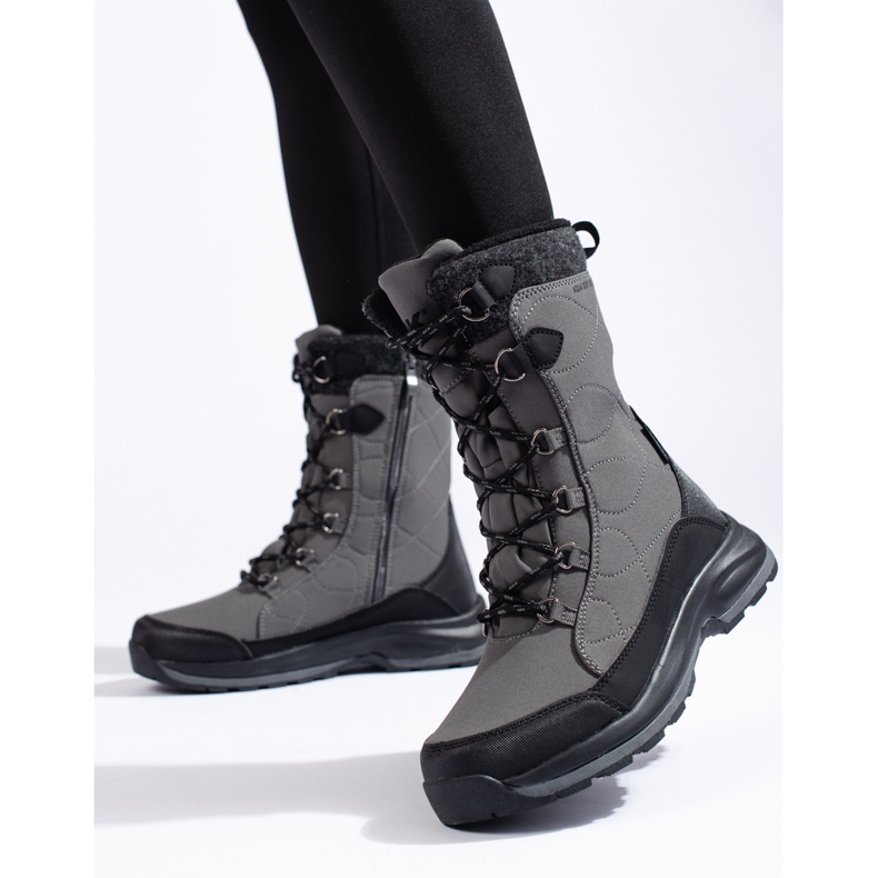 Damen Schnür-Trekkingschuhe DK wasserdicht grau 1