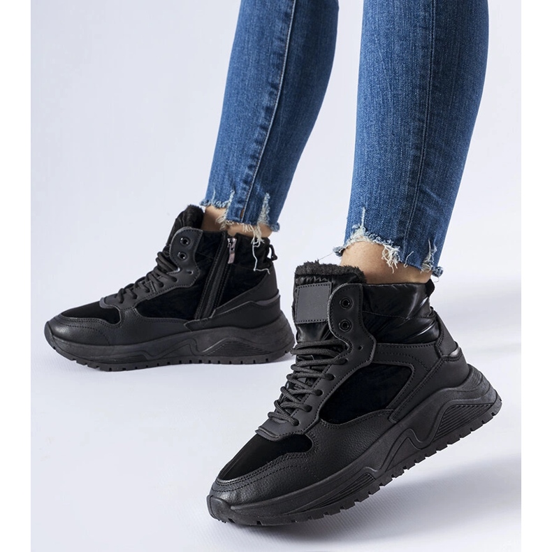 Schwarze, isolierte Sport-Schneestiefel von Fork 1