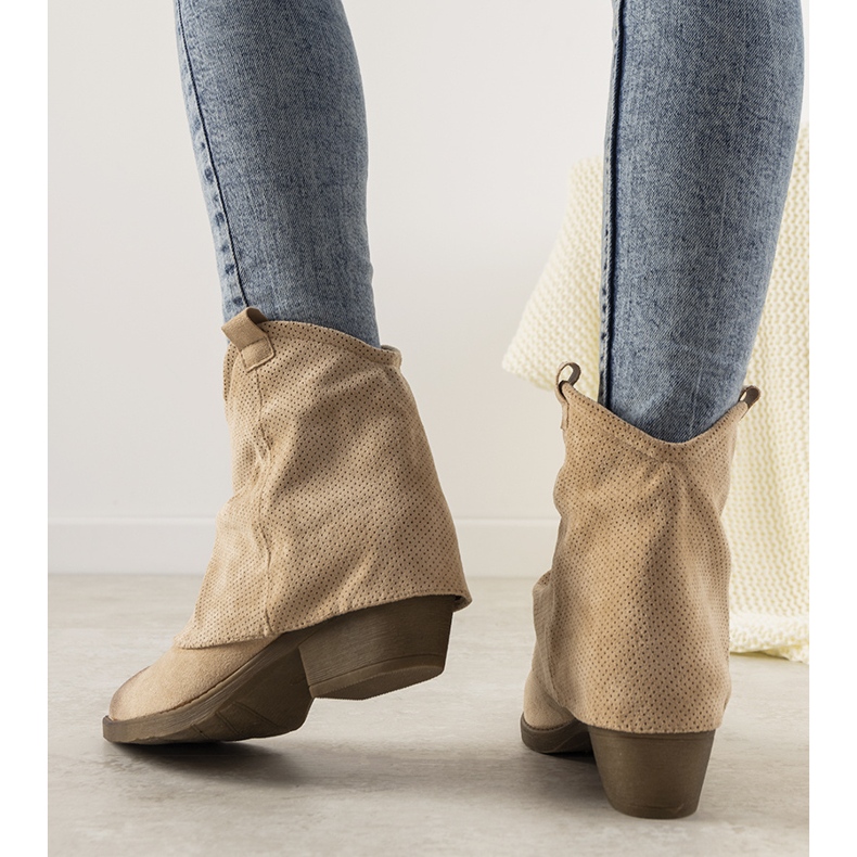 Beige Damen Cowboystiefel Belloci 1