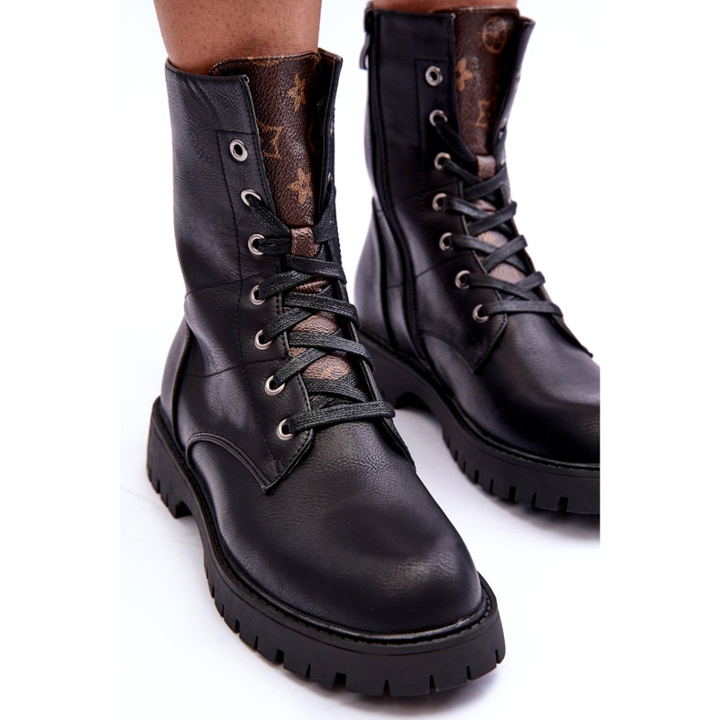 Öko-Leder-Stiefel der schwarzen Arbeiter von Frauen 2