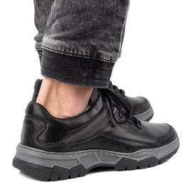 Olivier Herren Freizeitschuhe aus Leder 842MA schwarz 2