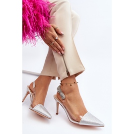 Verzierte High Heels D&amp;A MR1966-11 Silber silber- 1