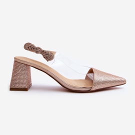 Elegante Pumps mit spitzer Zehenpartie D&amp;A MR91292-1 Champagner golden 1