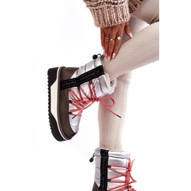 D.Franklin Damenschneeschuhe auf einer dicken veganen Sohle DFSH371006 Silber silber- 2