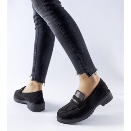 Schwarze Mokassins mit Ippolito-Strasssteinen 1