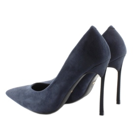 Elegante Pumps auf dem originalen 5051 Navy Absatz marineblau 2