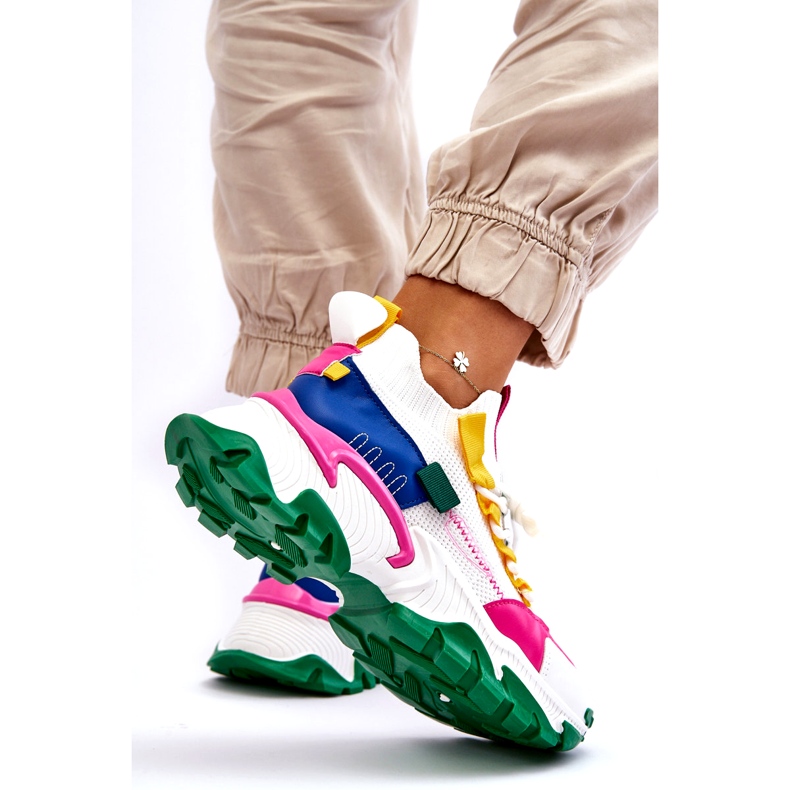 Seastar Slip-On-Sock-Sneaker für Damen, Weiß und Grün 3