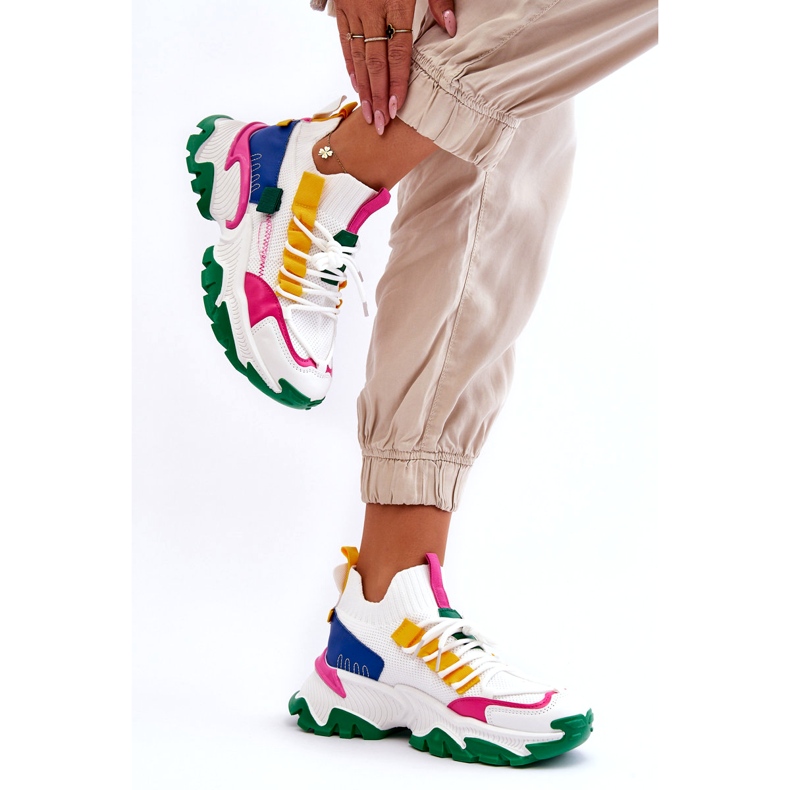 Seastar Slip-On-Sock-Sneaker für Damen, Weiß und Grün 2