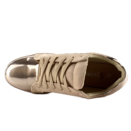 Damenturnschuhe mit Kristallen T273P Beige 2