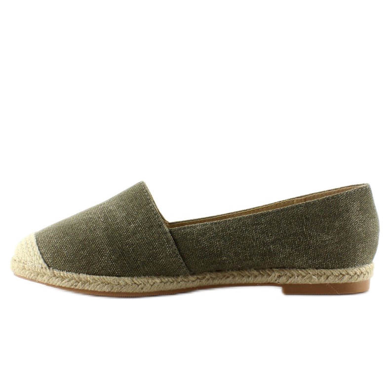 Espadrilles mit Zehenkappe aus Leinen JH23P Grün 1