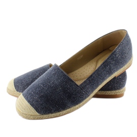 Espadrilles mit Zehenkappe aus Leinen JH23P D. Blau 1