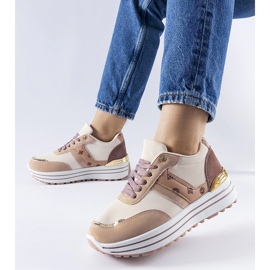 Plateauschuhe von Provinciale in Rosa und Beige 1