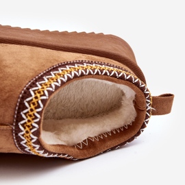 Hausschuhe mit dicker Sohle aus Öko-Wildleder Camel Sylva braun 1