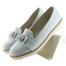Loafer aus pastellfarbenem Wildleder T245 Blau 1