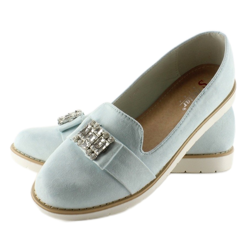 Loafer aus pastellfarbenem Wildleder T245 Blau 2