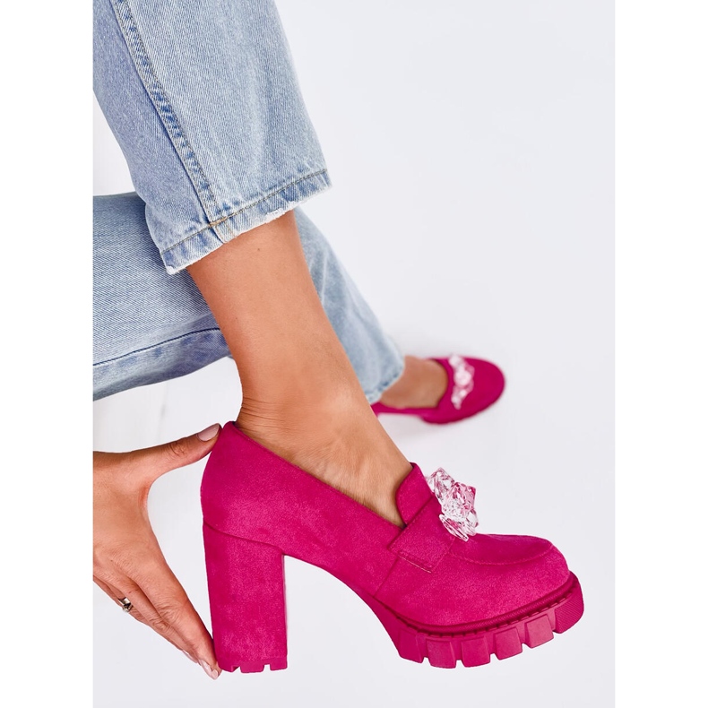 Mokassins Nadine Fuchsia Stiefeletten mit hohen Absätzen rosa 2